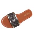 thumbnail image 1 of cpengpj Women's Fashion Casual Versatile Sequined Spring and Summer New Open-Toe Flat Beach Sandals Bling Bohemian Beach Sandal, 1 of 7