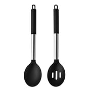 cpfk Stainless Steel Handle Silicone Kitchen Utensil Set   Heat-Resistant, Anti-Deformation, Nonstick-Safe Cooking Tools, Includes Ladle, Slotted Spoon, Turner, Mini T-Spatula