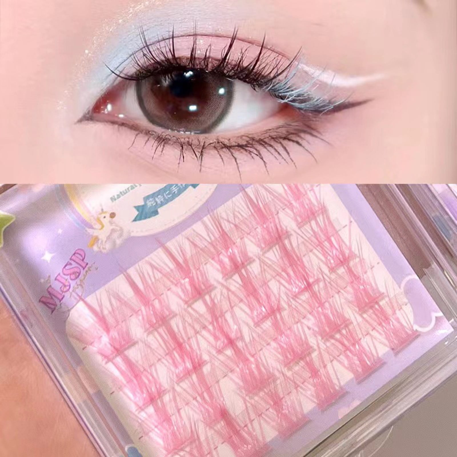 cptfadh Color Fashion Color False Eyelashes Girl Wind Eyelashes Self
