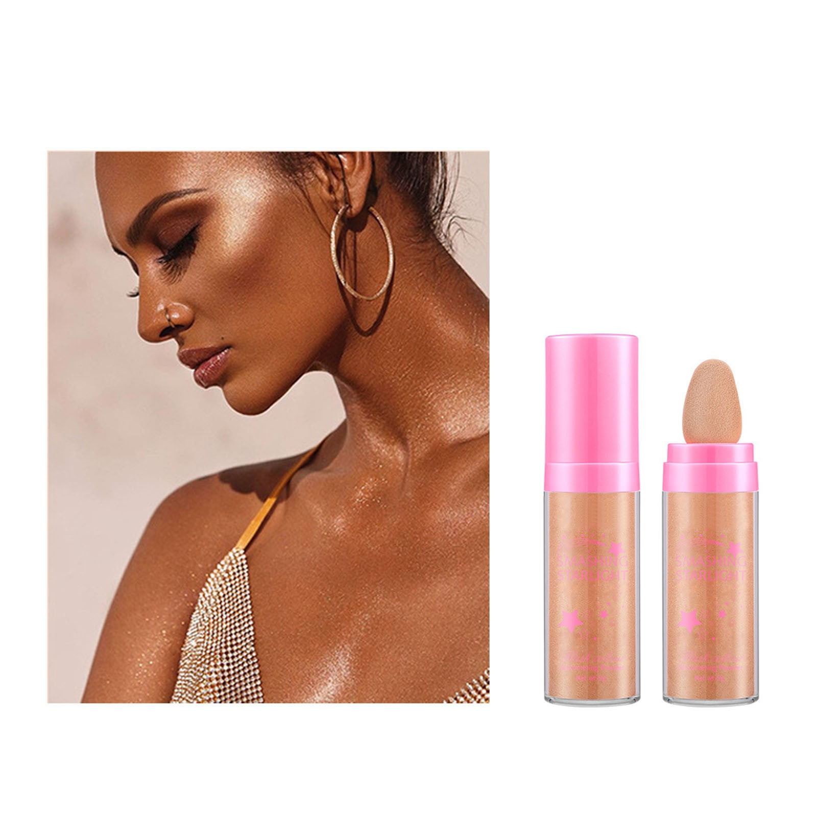 cptfadh Glitter Powder Highlighter Makeup Body Brightens The Natural