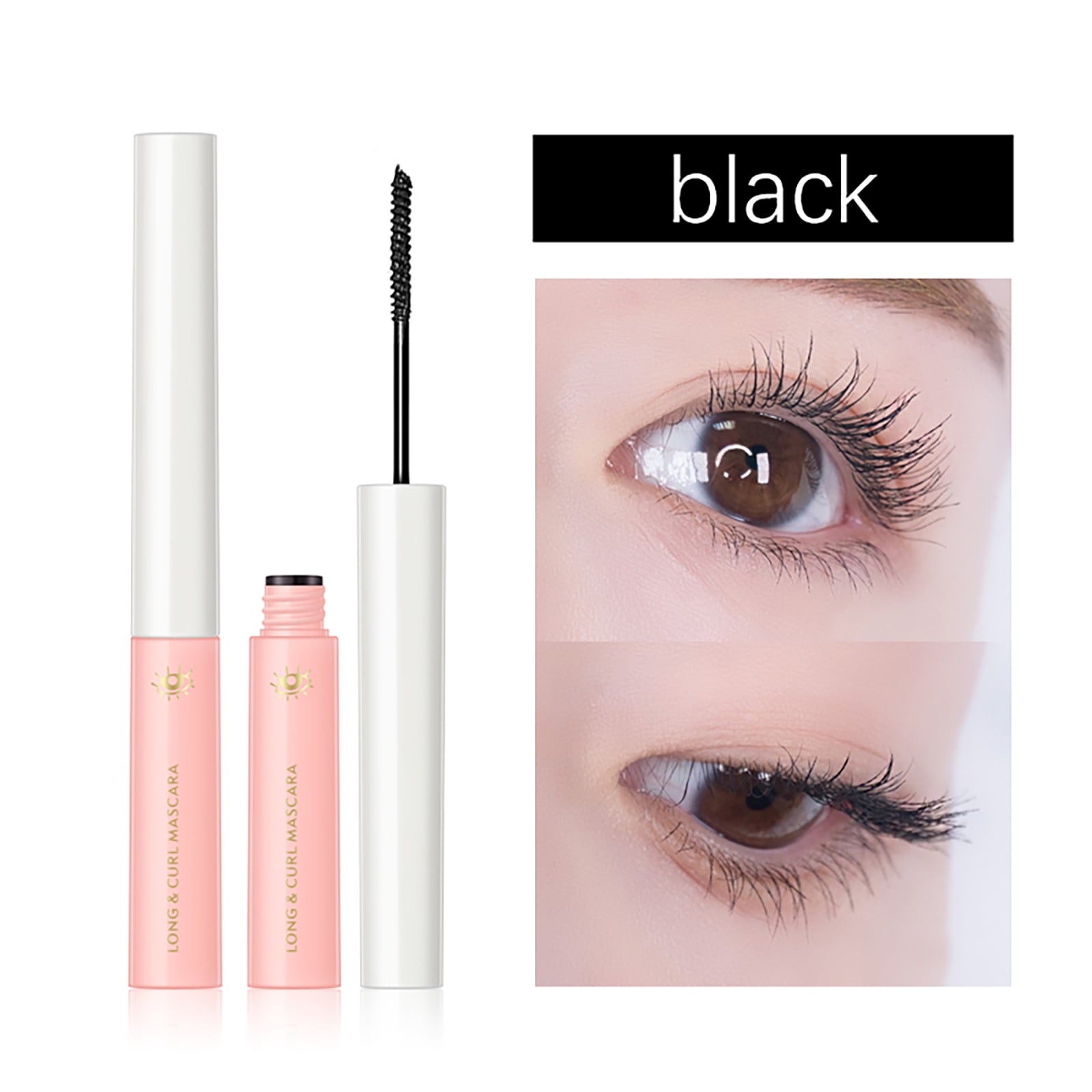 cptfadh Long And Curly Thin Head Mascara, Waterproof Small Brush Head