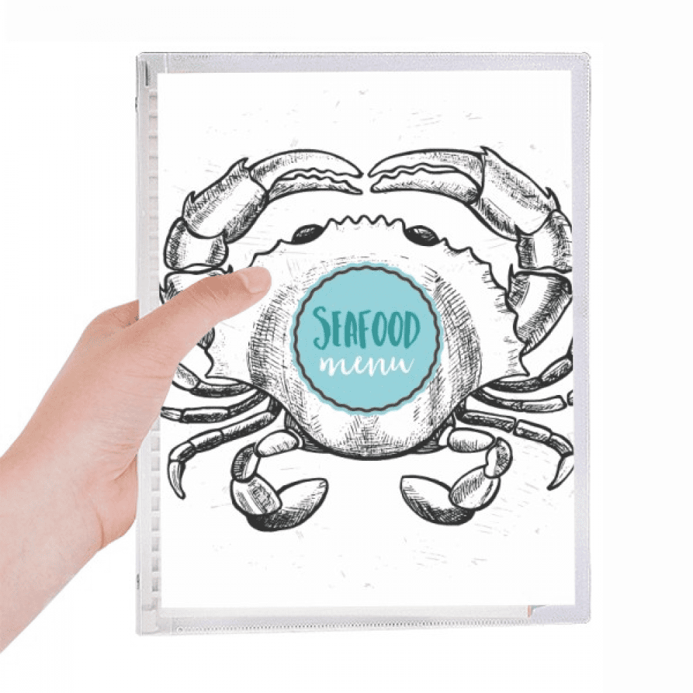 crab sketch marine organism illustration notebook loose diary refillable journal statiry