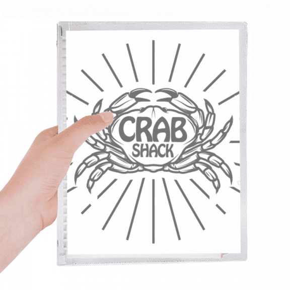 crab sketch marine organism radial notebook loose diary refillable journal statiry