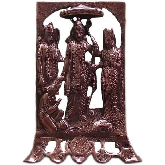 craftuno Handcrafted Copper Finish Ram Darbar Tabletop & Wall Hanging