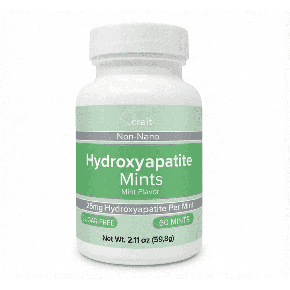 crait Hydroxyapatite Mints 25mg Hydroxyapatite Per Piece, Sugar-Free Breath Mints 60 Count