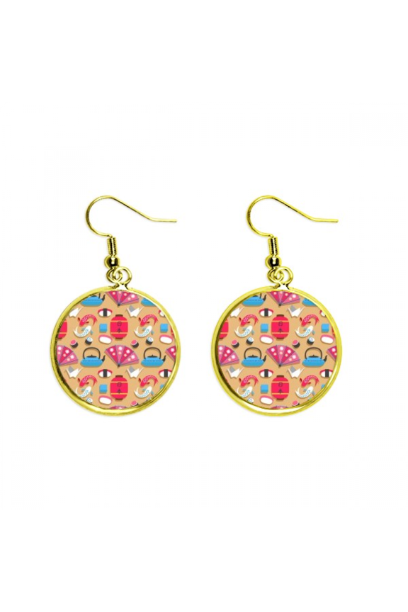crane repeat japanpattern earring dangle en drop earring jewelry woman