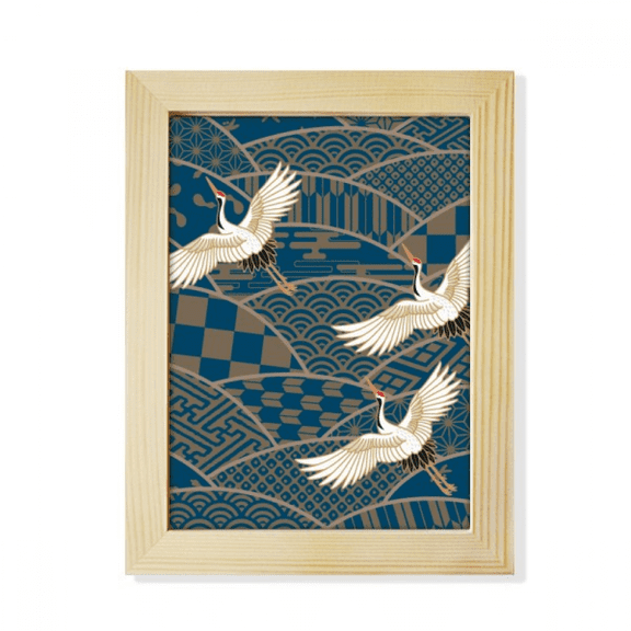 cranes maple geometry desktop adorn photo frame display art painting wooden