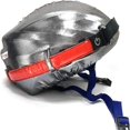 thumbnail image 1 of crazeeHeads Bright LED Belted Helmet Covers - High Visibility for Safety - Bicycle, Summer, Snow, Winter, Cycling Sport Accessories - Water-Resistant Bike Helmet Cover Silver with Cherry Red Belt, 1 of 9