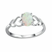 DUHGBNE created oval white opal rings 925 sterling silver gemstone jewelry for womens