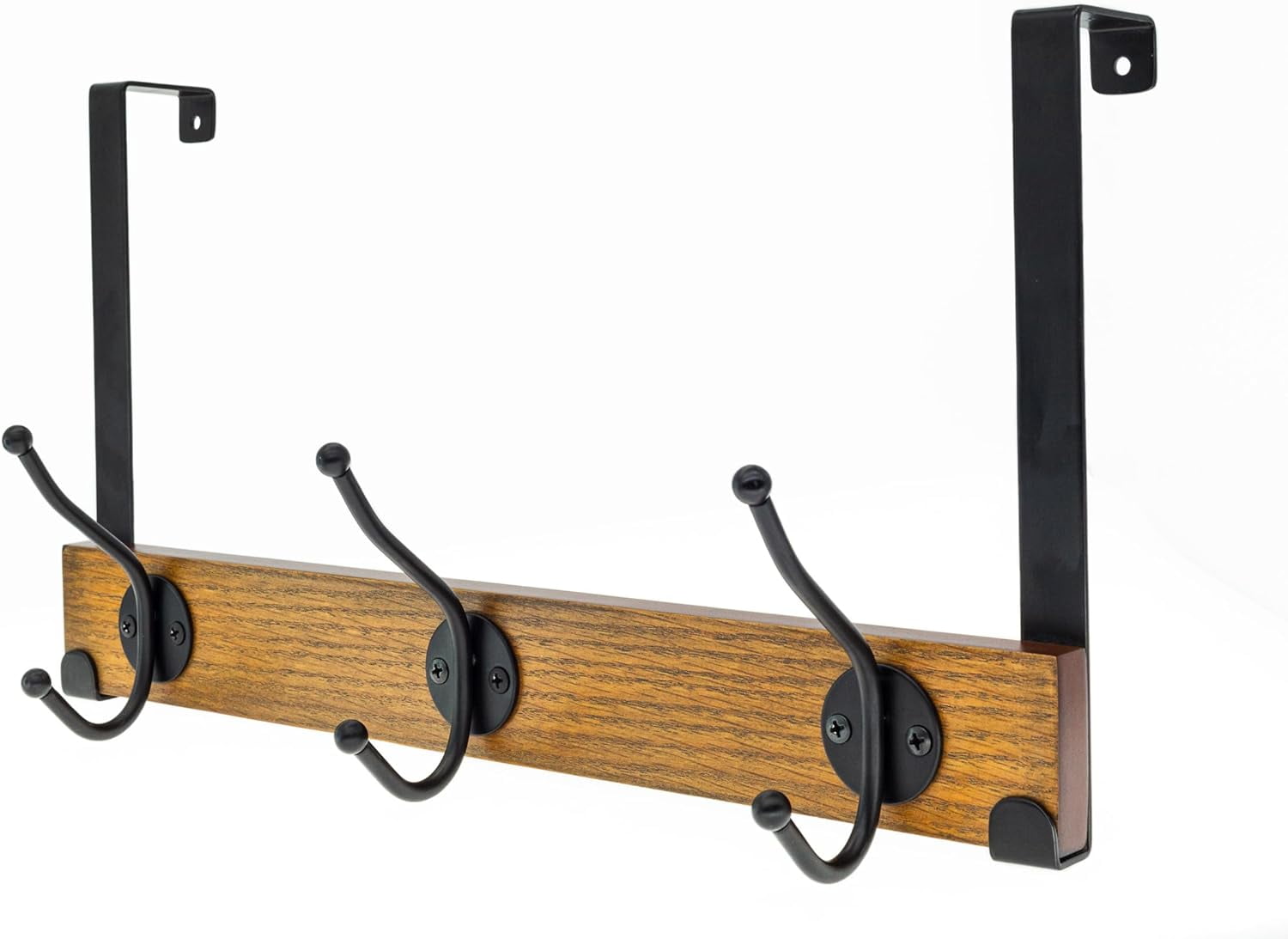 creathome DualPurpose Wooden Hanger with 3 Round Hooks Classic Color