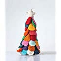 Multicolor Wool Felt Christmas Tree Figurine, 15 Inches