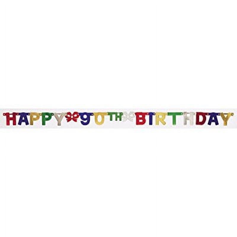 Creative Converting Striscione Festone Snodato Per 90° Compleanno – 2,74 Mt Con Lettere Metallizzate