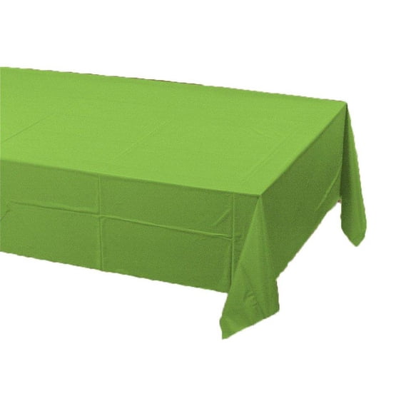 creative converting touch of color plastic table cover, 54 by 108-inch, fresh lime