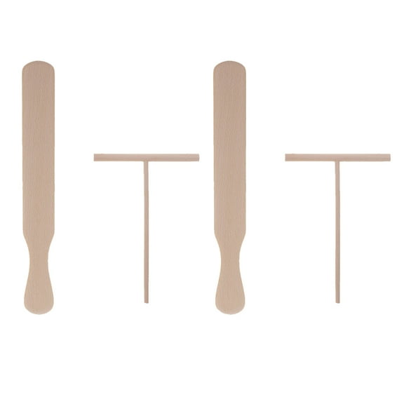 crepe spreader and spatula set 4 in 1 Crepe Spatula Spreader Set Wooden Portable Spatula Kit Turner Handmade Spreader Tool Breakfast Maker