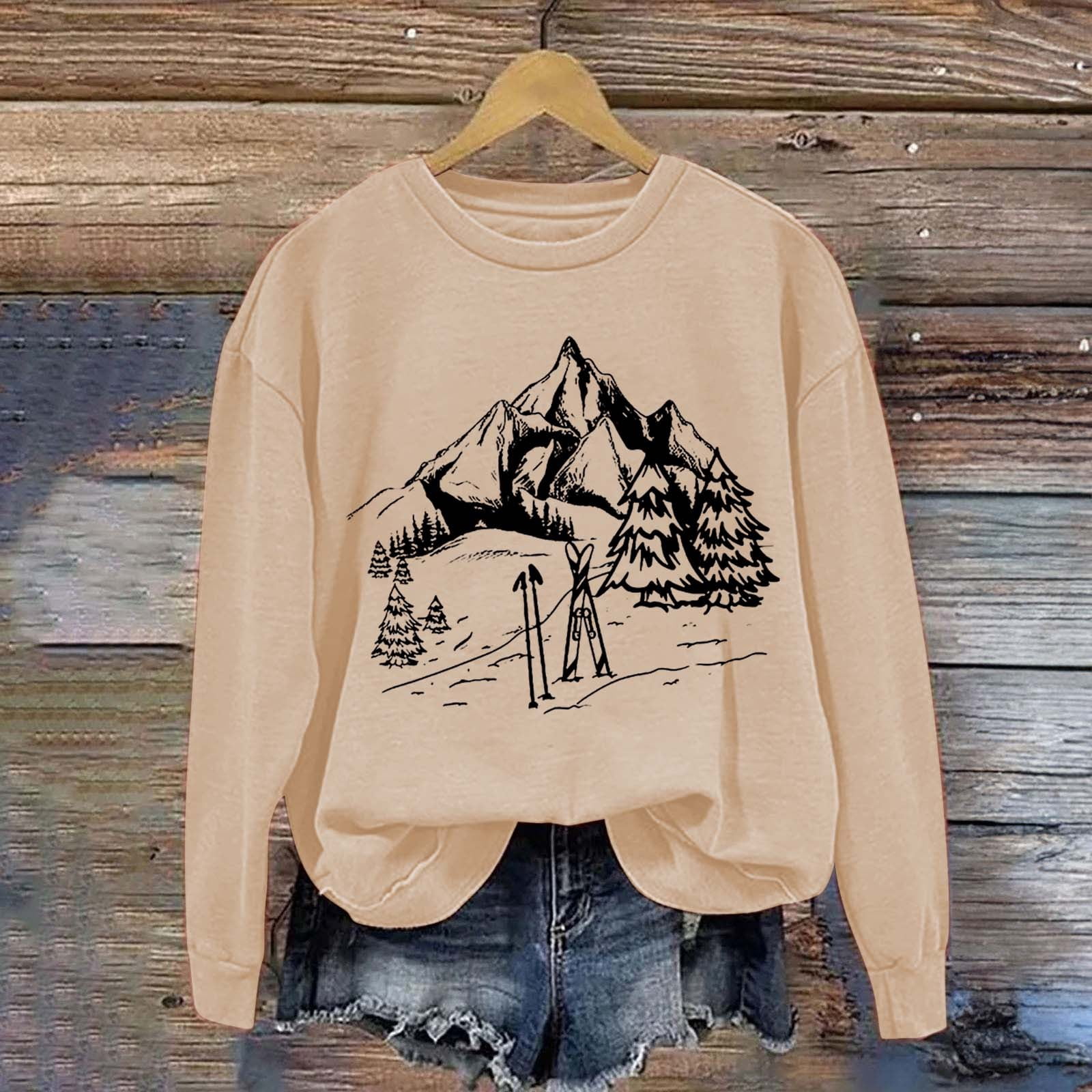 crewneck\u0026nbsp;sweatshirts Clearance! Weikingp Women's Fashionable Round  Neck Casual Print Long Sleeve Top Sweatshirt graphic sweatshirts  comfortable sweatshirts casual wear - Walmart.com