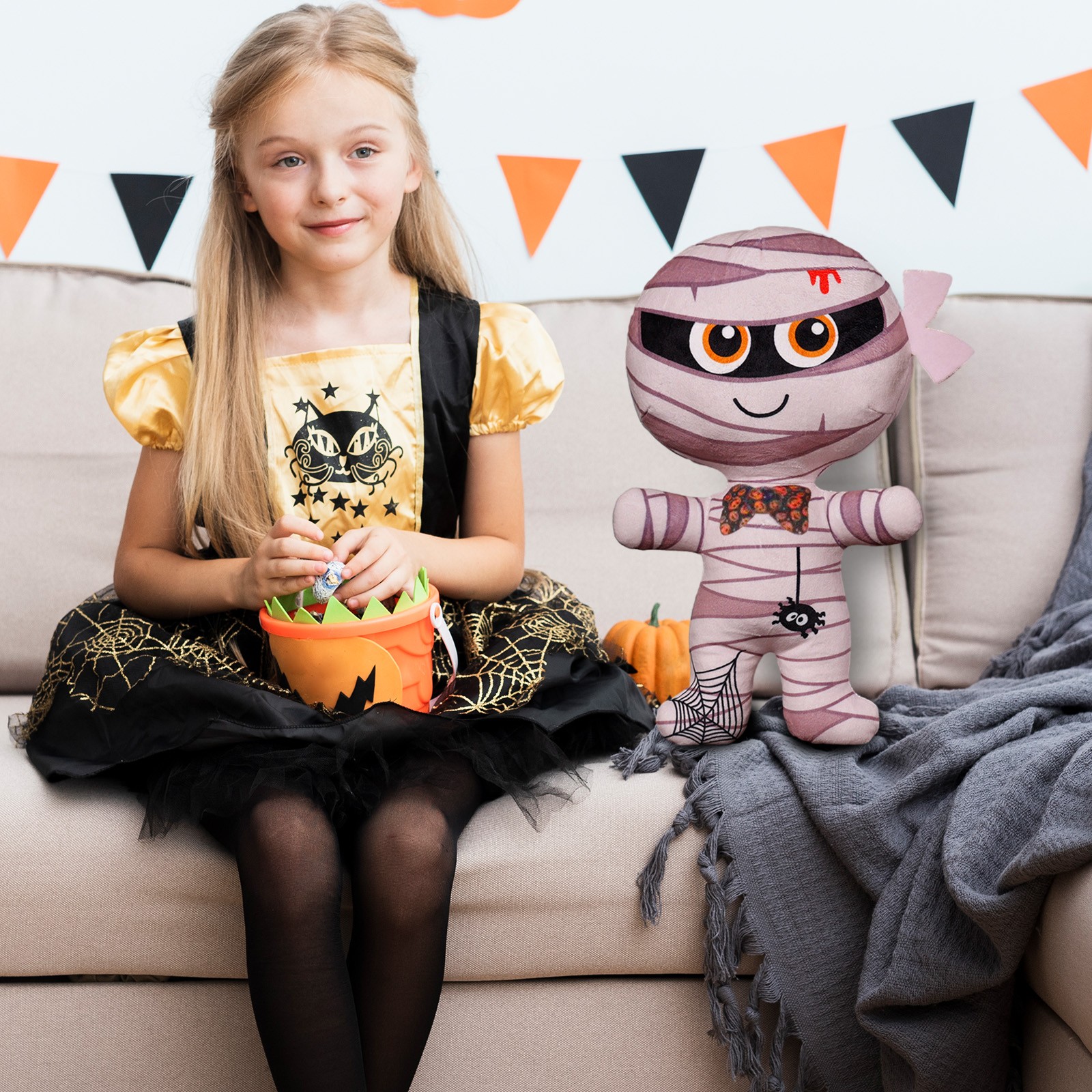 crgrtght Clearance Sale Stuffed Skeleton Doll, Pumpkin Skeleton Stuffed