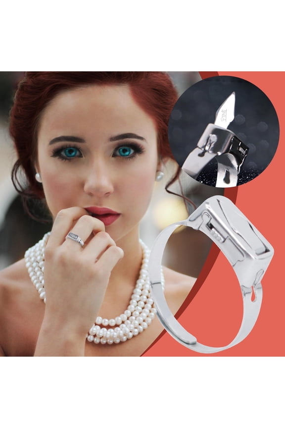 Stainless Steel Ring Geometric Hidden Blade Self- Opening Ring Couple Titanium Steel Ring, Suitable for everyone to use