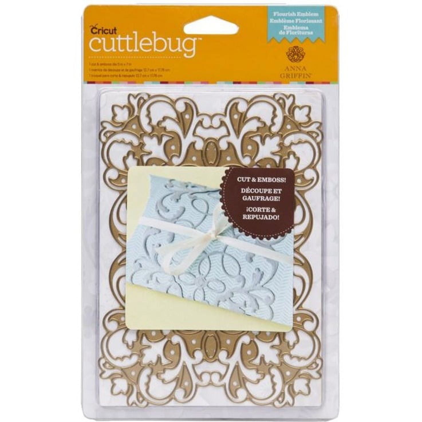cricut Cuttlebug Cut & Emboss Dies, 5" x7" Flourish Emblem