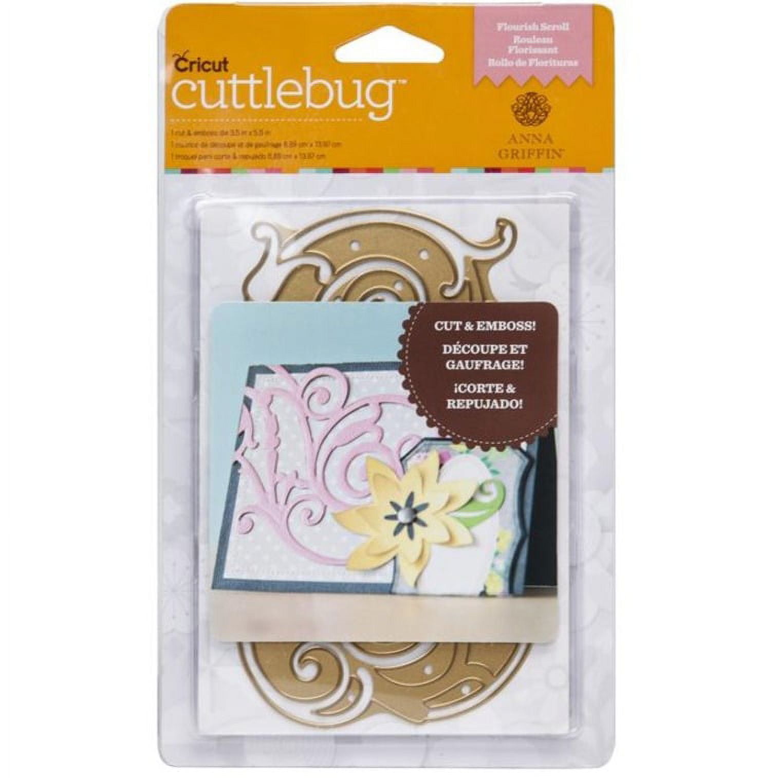 cricut Cuttlebug Cut & Emboss Dies, A2 Flourish Scroll