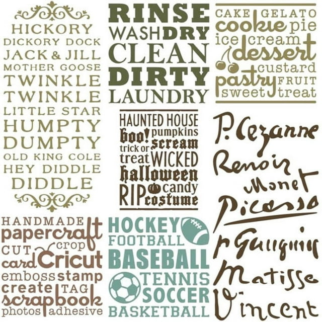 cricut Projects Cartridge, Word Collage
