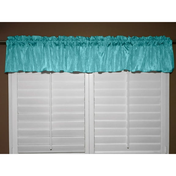 crinkle taffeta window valance 52 wide aqua