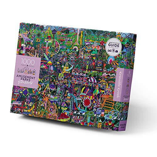 crocodile creek 1000-piece family jigsaw puzzle - amusement parks of the world - for all ages 6 years and up - heavy-duty box for storage - finished puzzle is 27? x 20? (29002)
