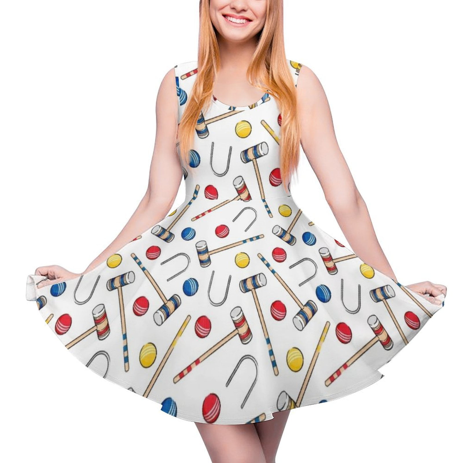 croquet set white Sleeveless Dress women"s clothing trend 2024 summer