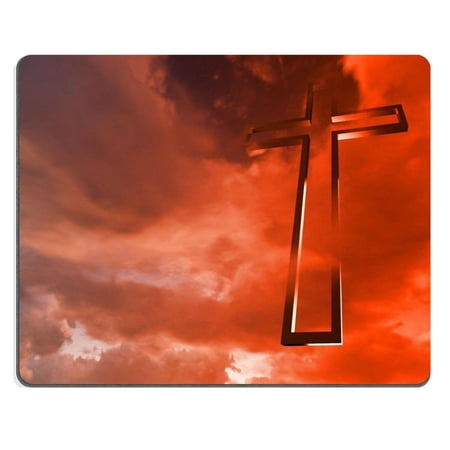 crosses silhouette with the sunset Mouse pads Gaming Mouse Pad 9.84x7.87 inches