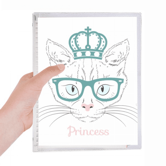 crown sunglass white cat princess notebook loose diary refillable journal statiry