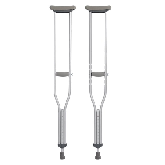 BN-LINK Adjustable Crutches for Adults,Lightweight Aluminum Crutches,Walking Crutches with Underarm Pad and Handgrip,300 LBS Weight Capacity,Heights 5'1" to 5'7",1 Pair