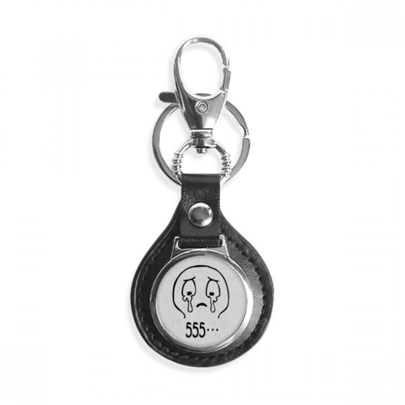 cry black cute chat happy pattern key link chain keyholder finder hook metal