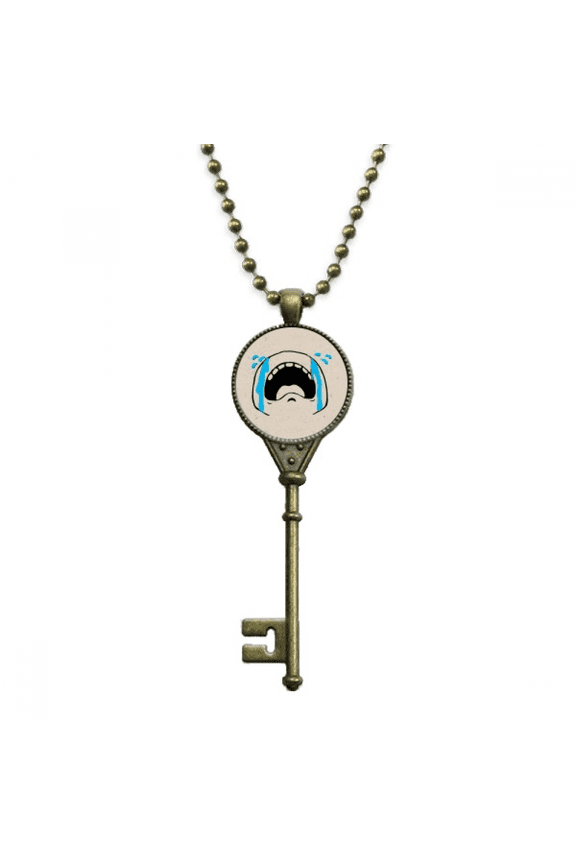 cry loudly sad fcartoon key necklace pendant tray embellished chain