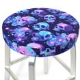 crystal Skull flower star Bar Stool Covers, NonSlip Washable Bar Stool