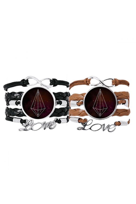 crystal star universe fantasy bracelet hand strap leather wristband double set