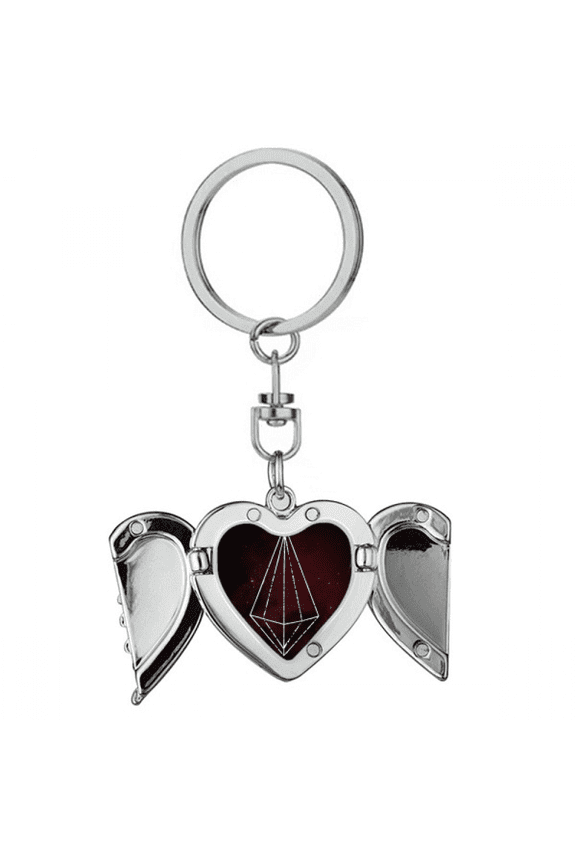 crystal star universe fantasy heart angel wing key chain holder