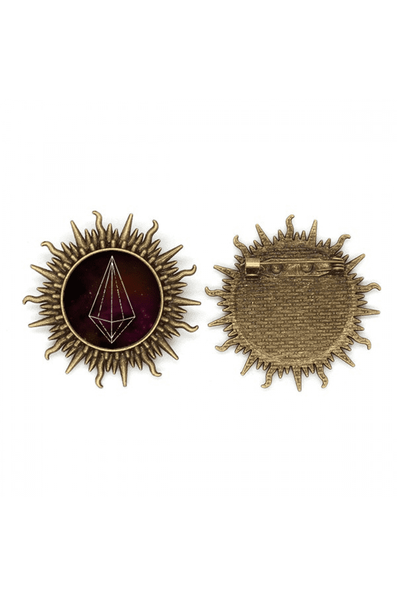 crystal star universe fantasy metall sonne brosche haken pin
