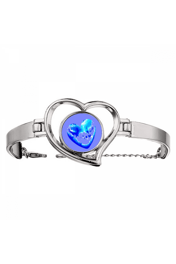crystal transparent heart starry bracelet heart jewelry wire bangle