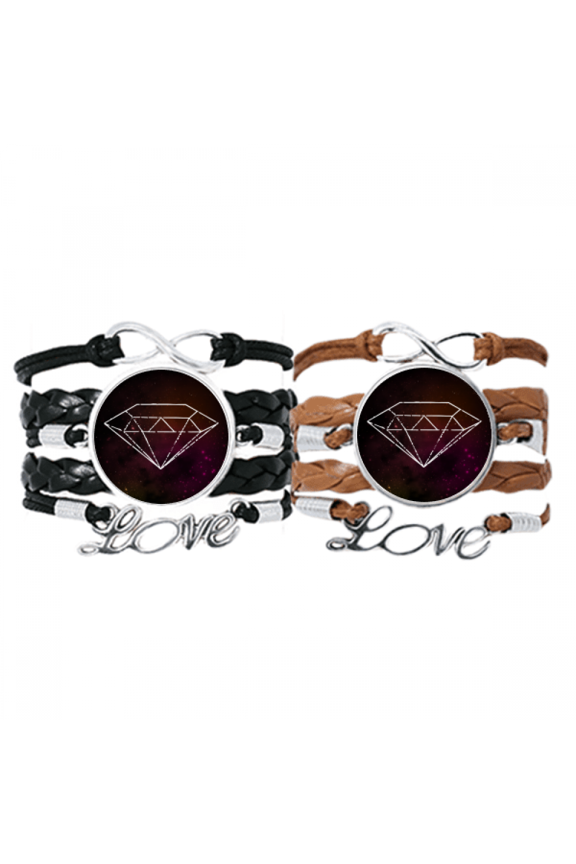 crystal universe fantasy red bracelet hand strap leather wristband double set