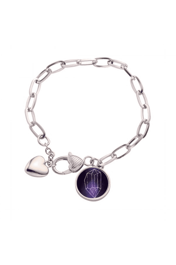 crystal universe fantasy star blue heart chain bracelet jewelry charm fashion