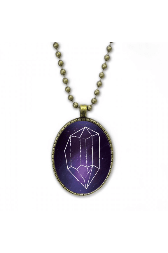 crystal universe fantasy star blue necklace vintage chain bead pendant jewelry collection
