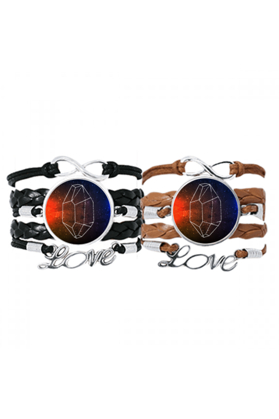 crystal universe fantasy star brown bracelet hand strap leather wristband double set
