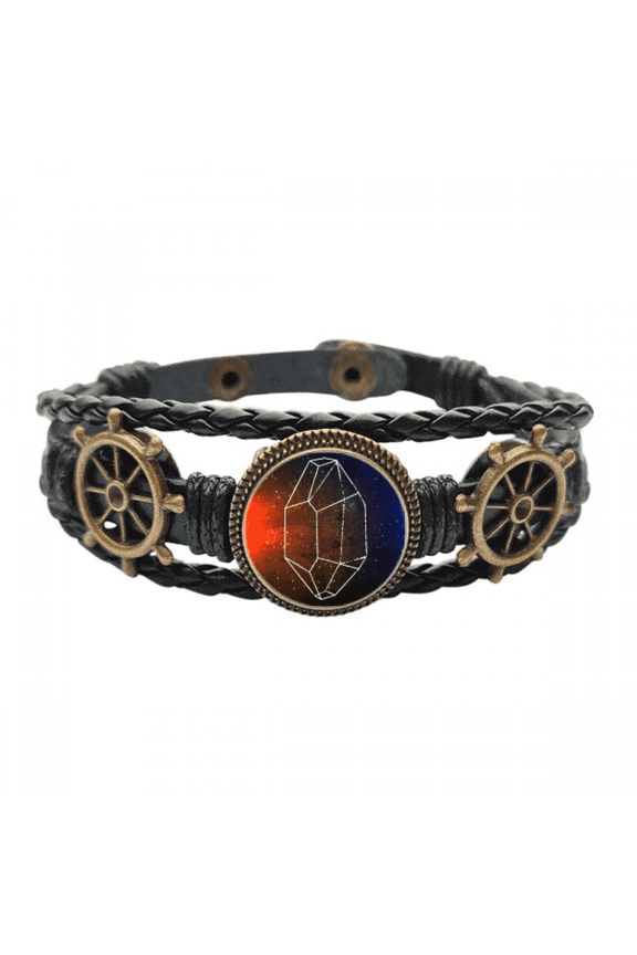 crystal universe fantasy star brown leather braided ocean bracelet wristband
