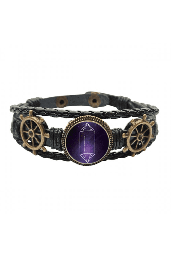 crystal universe star fantasy leather braided ocean bracelet wristband