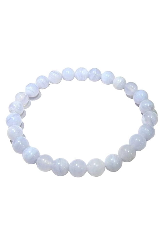 crystalmiracle BLUE LACE AGATE GEMSTONE BEADED ROUND POWER BRACELET FASHION JEWELRY GIFT ENERGY CRYSTAL HEALING THROAT CHAKRA HANDCRAFTED ACCESSORY