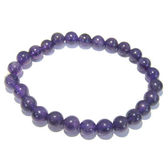 crystalmiracle Beautiful Amethyst Beaded Round Bracelet Crystal Healing Men Women Gift Fashion Jewelry Peace Meditation Chakra Balancer Accessory