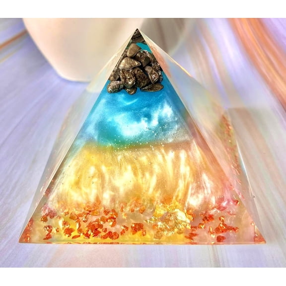 crystalmiracle Beautiful Orgonite Pyramid 150 Grams Feng Shui Home Office Gift Vaasu Bagua