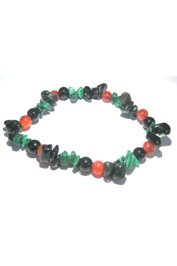 crystalmiracle Black Tourmaline Malachite Carnelian Black Obsidian Beaded Bracelet Crystal Healing Gift Fashion Jewelry