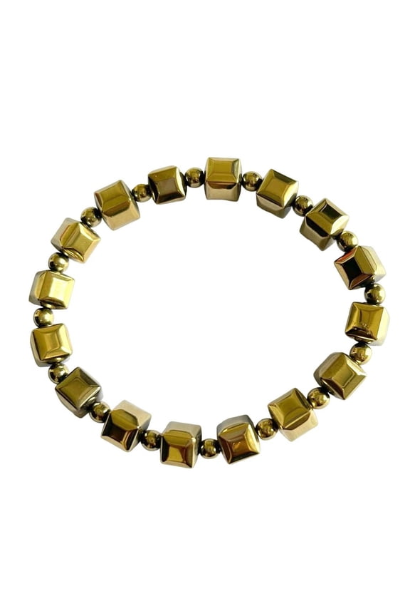 crystalmiracle Fancy Golden Pyrite String Healing Fashion Jewelry Men Women Gift Handcrafted Accessory