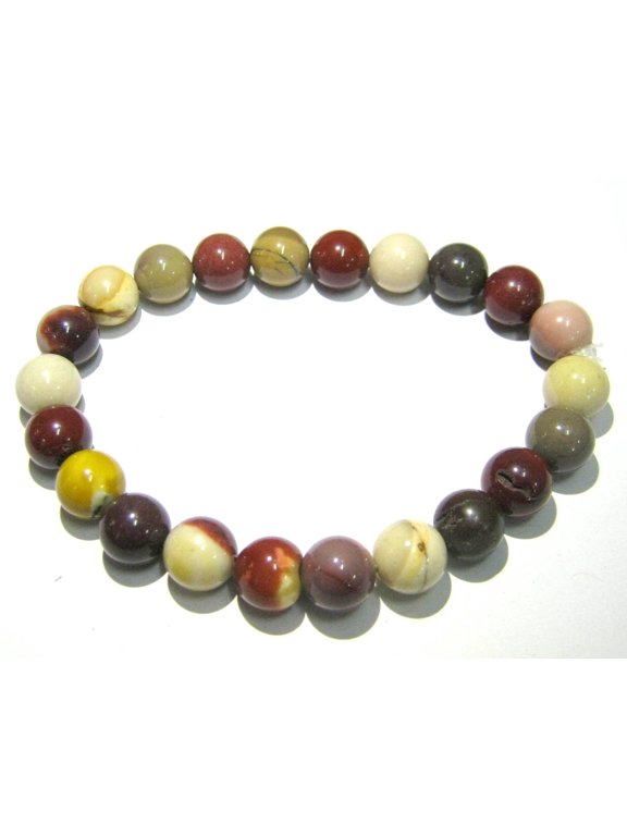 crystalmiracle Mookaite Jasper 8 MM Power Beaded Round Stretch Crystal Healing Bracelet Handcrafted Accessory