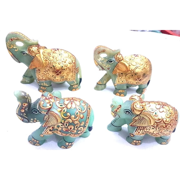 crystalmiracle Natural Green Aventurine Quartz (Single) Elephant Crystal Figurine Statue Healing Wellness Home Dcor Gift Power Gemstone